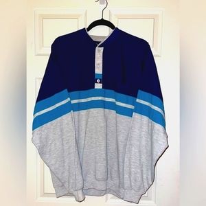 vintage pullover button up crewneck sweater